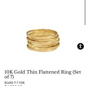 Me&Ro 10K Gold Thin Flattened Ring (Set of 2) Size 6
